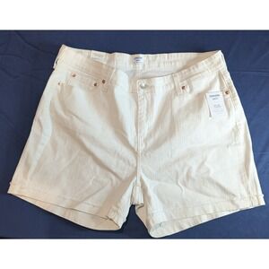 Denizen Levi's Mid Rise Denim Shorts‎ Size 18 Women's White New with Tags